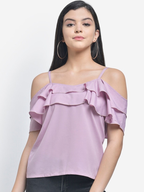 

Texco Women Lavender Solid A-Line Top