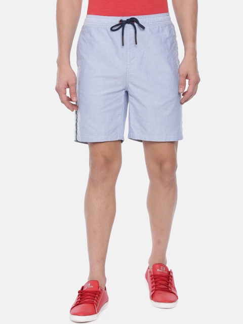 

Breakbounce Men Blue Solid Slim Fit Chino Shorts