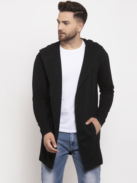 

KATSO Men Black Colourblocked Hood T-shirt