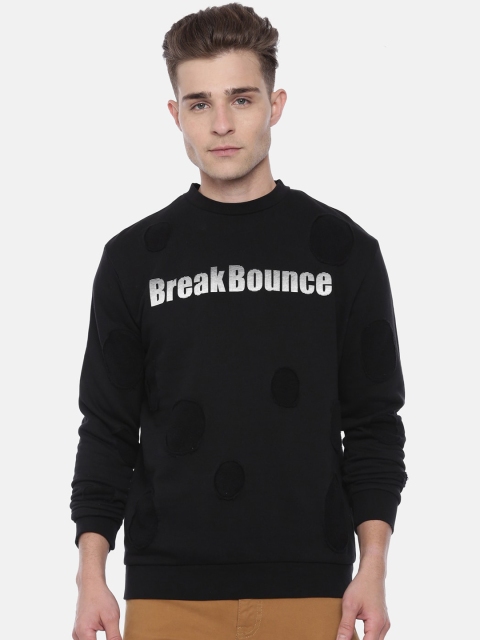 

Breakbounce Men Black Printed Sweatshirt