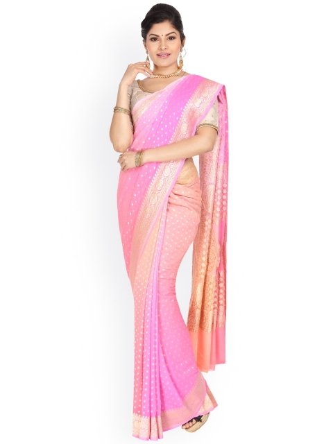 Vijayalakshmi Silks Pink Pure Silk Woven Design Banarasi Saree
