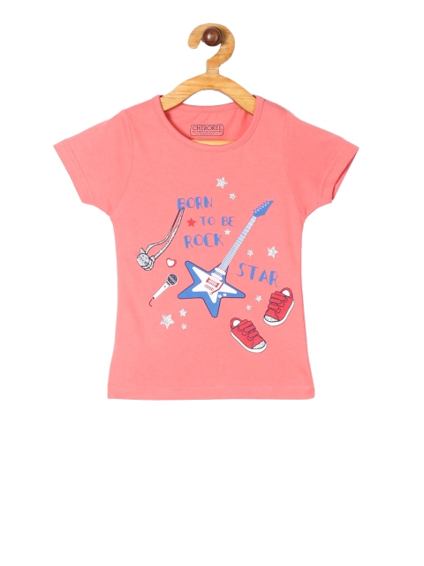 

Cherokee Girls Pink Printed Round Neck T-shirt