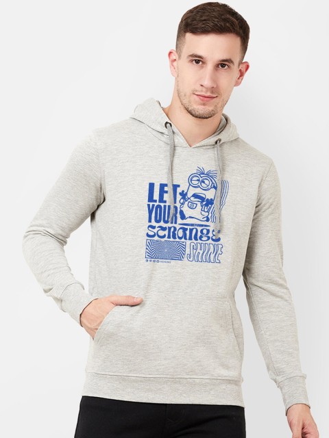 

Free Authority Men Grey & Blue Minions Printed Hooded Sweatshirt