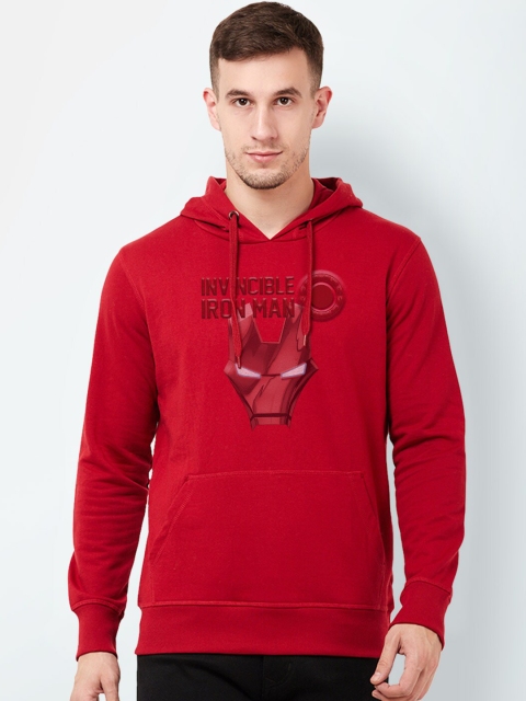 

Free Authority Men Red Iron Man Printed Hooded Sweatshirt