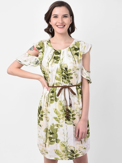 

Latin Quarters Women Green Printed Sheath Dress