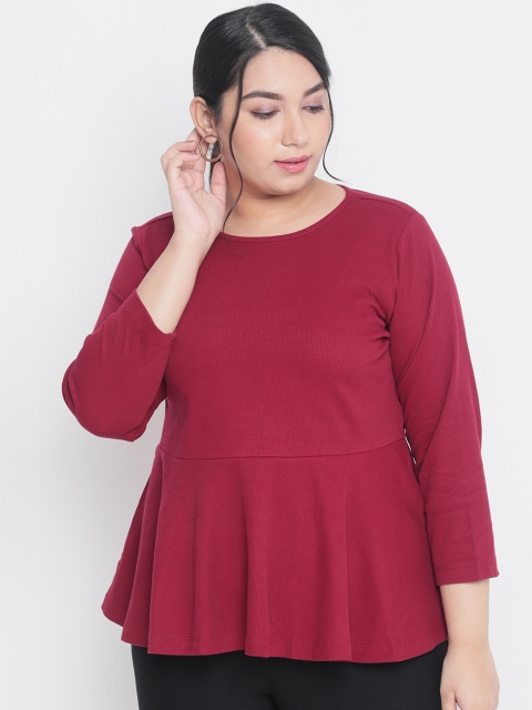 

Amydus Women Maroon Solid Peplum Top
