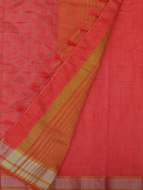 Pothys Pink Woven Design Jute Silk Saree