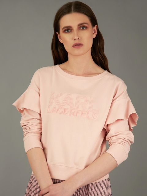 

COVER STORY by KARL LAGERFELD Women Pink Printed Sweatshirt