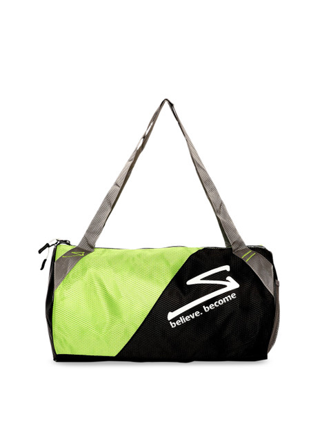 

SG Unisex Lime Green & Black Colourblocked Gym Duffel Bag