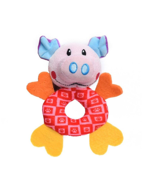 

Heads Up For Tails Puppy Play Piggy Dog Toy Made from Recycled Cotton, Multi