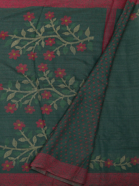 

Pothys Green Woven Design Linen Blend Saree