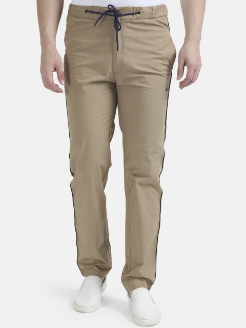 

Monte Carlo Men Khaki-Colored Solid Track Pants