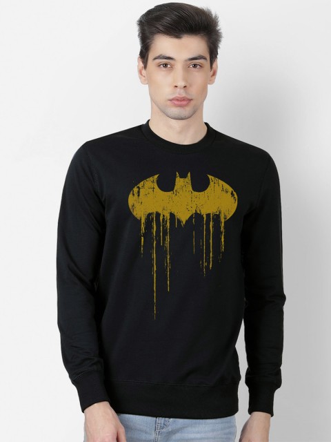 

Free Authority Men Black & Mustard Yellow Batman Printed Hooded Sweatshirt