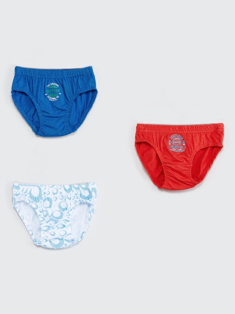 

max Boys Pack Of 3 Red & Blue Basic Briefs M19DIN06