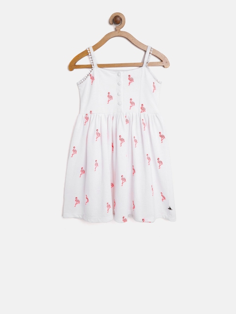 

Cherry Crumble Girls White Embroidered Fit and Flare Dress