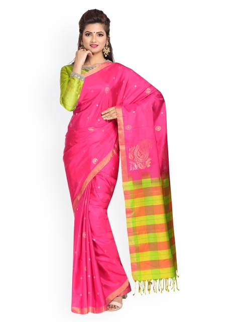 

Vijayalakshmi Silks Pink Woven Design Pure Silk Saree