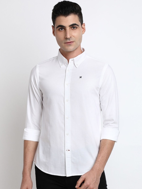 

TED HARBOR Men White Slim Fit Solid Casual Shirt