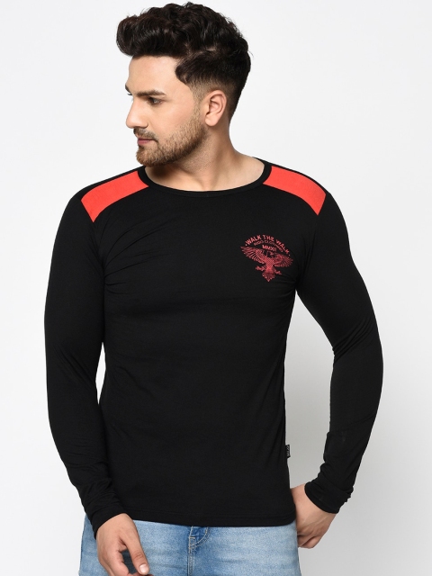 

Rigo Men Black Solid Round Neck T-shirt