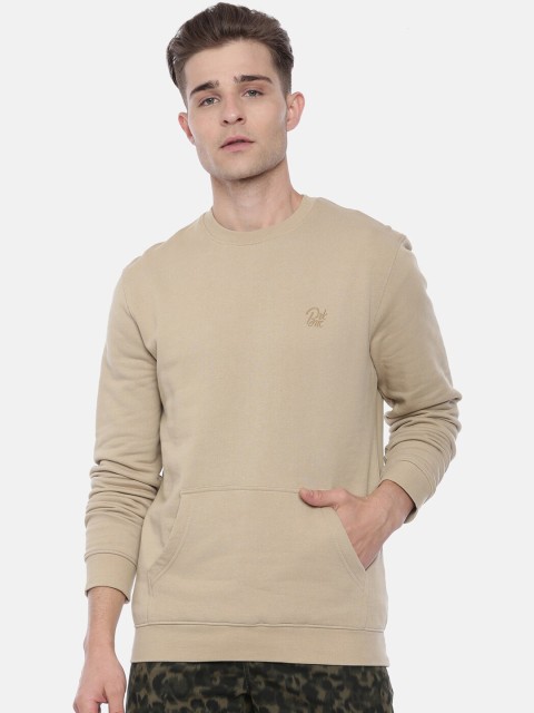 

Breakbounce Men Beige Solid Sweatshirt