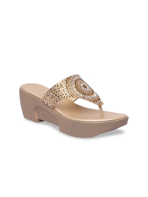 

Inc 5 Women Gold-Toned Embellished Sandals