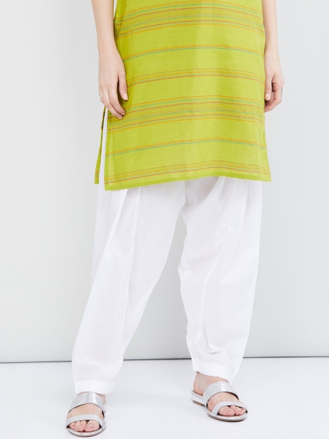 

max Women White Solid Straight-Fit Salwar