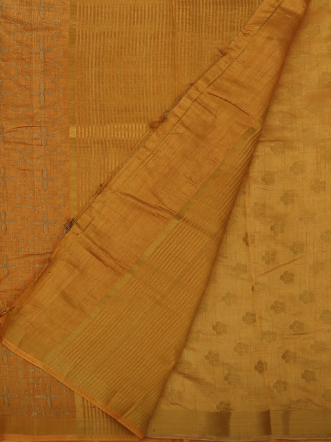 

Pothys Mustard Woven Design Jute Silk Saree