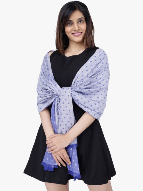 

Scarves & Glitters Women Blue Self Design Scarf