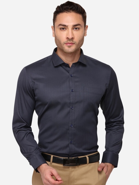 

Greenfibre Men Grey Slim Fit Self Design Formal Shirt