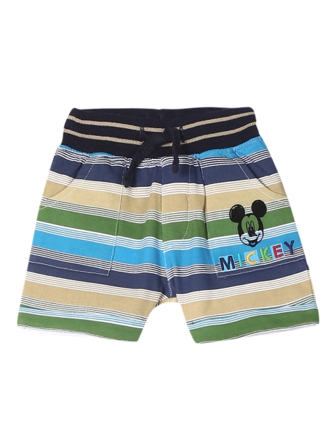 

Colt Boys Multicoloured Striped Mickey Mouse Regular Fit Regular Shorts, Multi