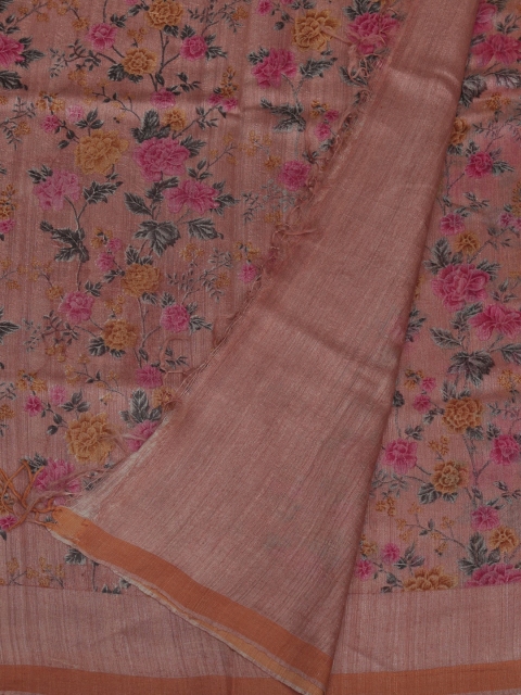

Pothys Pink Woven Design Floral Print Pure Cotton Saree