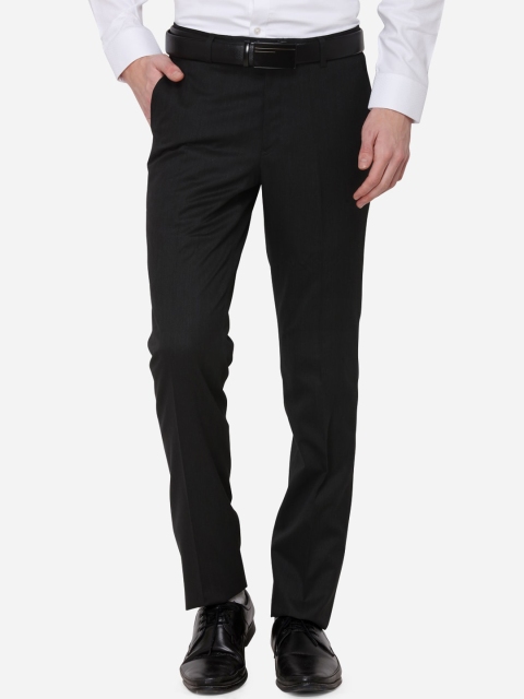 

METAL Men Black Slim Fit Solid Formal Trousers
