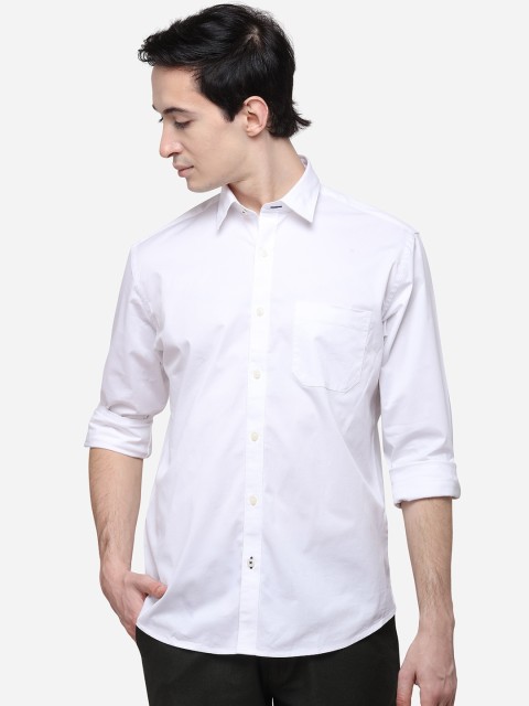 

Greenfibre Men White Regular Fit Solid Casual Shirt