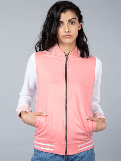 

Bewakoof Women Pink Solid Bomber