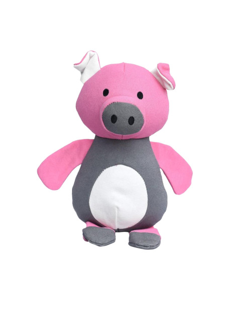 

Heads Up For Tails Grey & Pink Recycled Cotton Piggy Wiggy Dog Toy