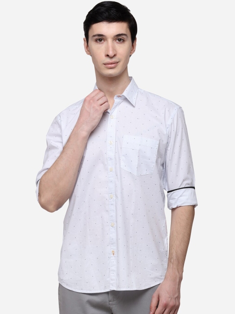 

Greenfibre Men Blue & White Slim Fit Printed Casual Shirt