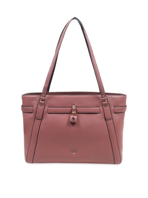 

Da Milano Pink Solid Leather Shoulder Bag