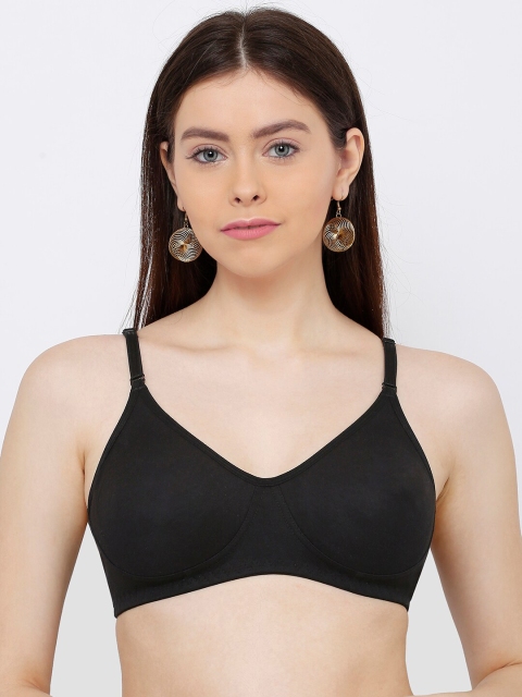 

SHERRY Black Solid Non-Wired Non Padded Everyday Bra Elina