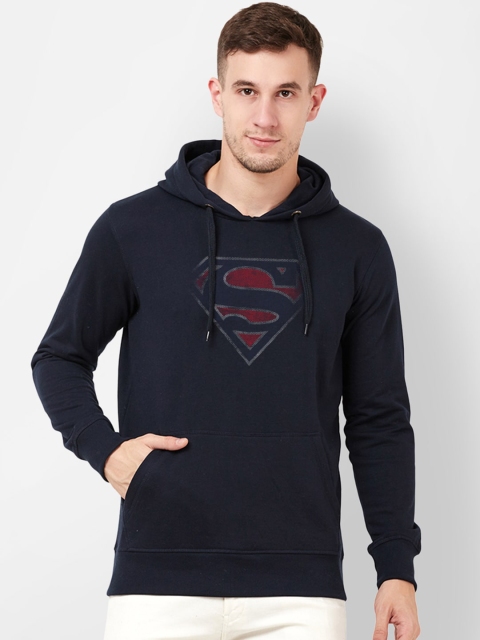 

Free Authority Men Navy Blue Superman Printed Hooded Sweatshirt