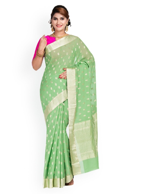 

Vijayalakshmi Silks Green Woven Design Pure Silk Saree