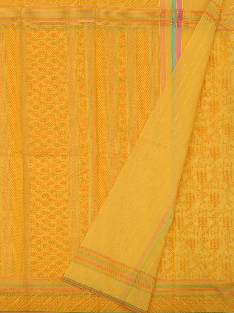 

Pothys Yellow Woven Design Supernet Saree
