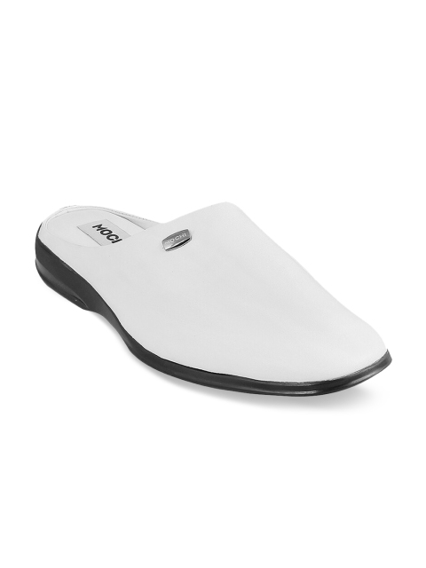 

Mochi Men White Solid Leather Shoe-Style Sandals