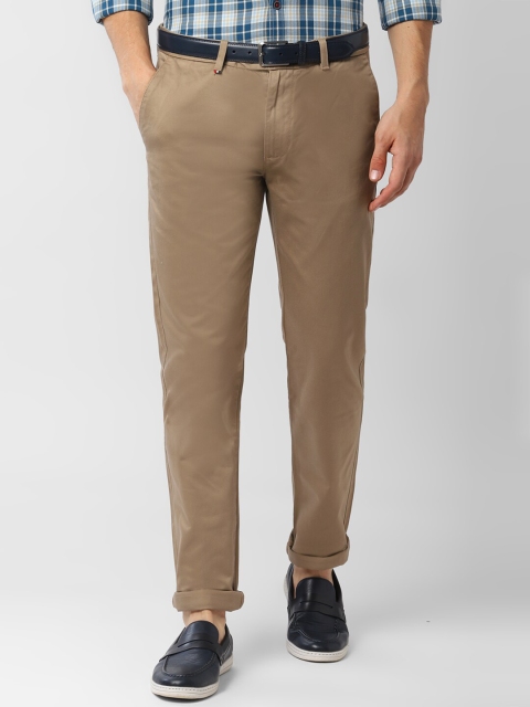 

Peter England Casuals Men Khaki Slim Fit Solid Regular Trousers