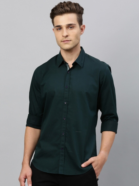 

RARE RABBIT Men Green Regular Fit Solid Casual Shirt