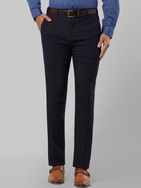 

Raymond Men Blue Regular Fit Solid Formal Trousers