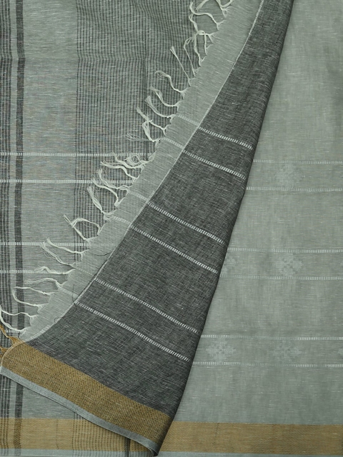 

Pothys Grey Woven Design Pure Linen Saree