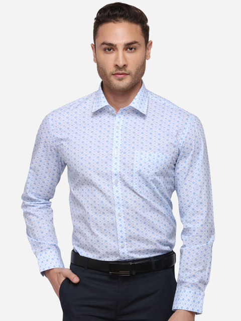 

Greenfibre Men Blue Slim Fit Printed Formal Shirt