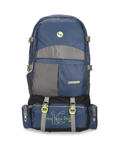 

Lioncrown Unisex Navy Blue & Black Colourblocked Large Rucksack
