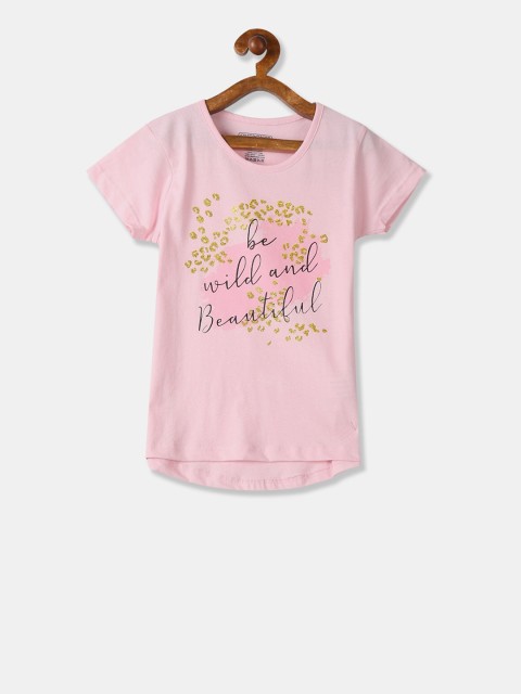 

Cherokee Girls Pink Printed Round Neck T-shirt
