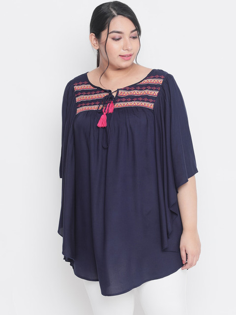 

Amydus Women Navy Blue Solid Top
