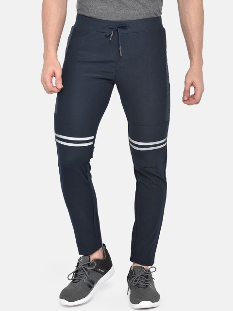 

beevee Men Navy Blue Solid Straight-Fit Track Pants